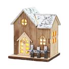 Casas Iluminadas De Vila Natalina Com Figuras Para Decoração De Férias