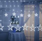 Cascata 138 leds branca estrela na ponta 8f 127v
