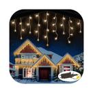 Cascata 400 Leds Com Strobo 10 Metros Prova D'água 31v Bivolt Natal Branco Quente E Frio Decoração