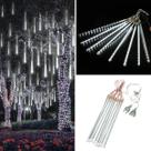 Cascata C/8 Tubos Queda Pisca Chuva Led Decoração Natal 50cm Cascata C/8 Tubos Queda Pisca Chuva Led Decoração Natal 50cm
