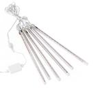 Cascata Chuva de Neve 180 LEDs Natal 8 Tubos Enfeite Natalino Pisca Pisca Iluminaçao Decoraçao Queda Gelo