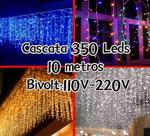 Cascata De Natal 350 LEDS Bivolt 8 Funções 10metros Uso Externo Conectores Macho e Fêmea Pisca