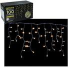 Cascata de natal de led pisca pisca com 100 lâmpadas fio transparente 220V decoração branco quente
