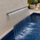 Cascata Embutir Fibra Qualidade Acabamento Em Inox 80 cm