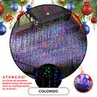 Cascata Led 100 Leds Pisca Pisca 8 Funções Colorido 220v Natal M/F Decoração natalina iluminação festa Comércio papai noel casamento acessório