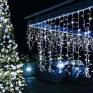 Cascata Led 240 Cortina Iluminação Decoração Natalina Luz 4,3m