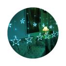 Cascata Led Com Estrelas Decoração 8 Funções Pisca Natal