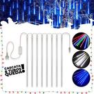 Cascata Meteoro de led 8 Tubos Queda Pisca Pisca Chuva Gelo 50cm Branco ou Colorido