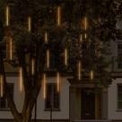 Cascata Natal Chuva Gelo 8 Tubos 320 Led 50cm Pisca Branco ou Colorido