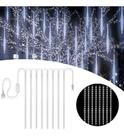 Cascata Natal Chuva Gelo 8 Tubos 320 Led 50cm Pisca Branco ou Colorido