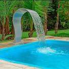 Cascata para piscina naja fibra cor prata tamanho (m) laminar 40cm altura 82cm
