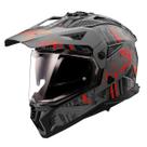 Casco LS2 Blaze II Adventure con Visera Solar Mate Gris Rojo M Casco LS2 Blaze II Adventure con Visera Solar Mate Gris Rojo M