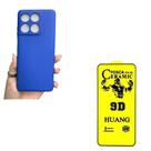 Case Aveludada Azul Claro + Película Cerâmica Fosca 9D Moto EDGE 60