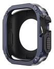 Case Capa Anti Choque Dupla Compativel Com Iwatch Series 9 8 7 6 5 4 44mm E 45mm - Azul com Preto