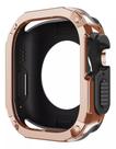 Case Capa Anti Choque Dupla Compativel Com Iwatch Ultra 1 E 2 49mm- Gold Rose com Preto