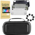 Case Capa Switch + Película Vidro + 4 Grips + Capa Tpu Oled