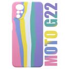 Case Capinha Aveludada Compatível Moto G22 Xt2231 6.5 Arco Iris Candy - Luiza Cell25
