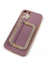 Case Capinha Para iPhone Premium Suporte Metálico Strass Brilho Luxo