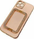 Case Capinha Para iPhone Premium Suporte Metálico Strass Brilho Luxo