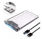 Case para HD Slim Externo Usb 3.0 Computador Ssd Hdd Sata 2.5 para Notebook, PC, PS4. Transparente