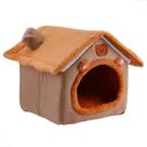 Casinha Cama Pet Macia Pelúcia Marrom Cabana Tenda Cães Gatos