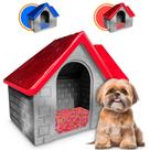 Casinha Casa Plástica Cachorro Pequeno Bangalo Número 3 Com Colchão