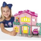 Casinha de boneca c/ bonecos carrinho e acessórios sweety-home maral brinquedo presente menina