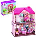 Casinha de bonecas Dois Andares Casa Mágica Rosa de Brinquedo Infantil Crianças Com Acessórios