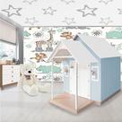 Casinha de Brinquedo Artesanal MDF com Telhado Branco/Azul Bebê L12 - Gran Belo Casinha de Brinquedo Artesanal MDF com Telhado Branco/Azul Bebê L12 - Gran Belo