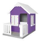 Casinha De Brinquedo Com Cercado e Cobertura MDF Lilás/Branco L12 - Criança Feliz