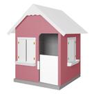 Casinha De Brinquedo Com Floreiros MDF Rosa/Branco - Criança Feliz