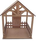 Casinha de Presépio em MDF cru de 3mm 30 cm