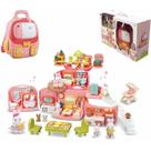 Casinha Feliz Mochila De Costas Unicórnio Com Coelhinha e 72 Peças Para Brincar e Decorar Estilo Sivlanian Family Zoop