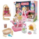Casinha Feliz Playset Barca Parque De Diversões Colecionável Com 12 Peças