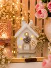 Casinha Luminária de Porcelana Decorativa com LED e Passarinho