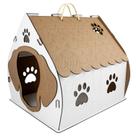 Casinha Mdf Pet Desenho Gravado Cachorro Desmontável Pequeno