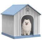 Casinha para Cães DRATO de Resina Plástica Pequena para Uso Interno e Externo Azul