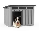 Casinha para Cães DRATO Média Cinza 82x64x61 cm Resistente às Intempéries