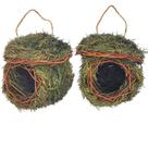 Casinha para Pássaros FBIRDY Kit com 2 Verde Musgo Suspensa 12x10 cm