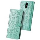 Caso para Nokia 3.4 Flip Wallet Cute Cartoon Print Cat Dog Padrão Telefone Gravado Capa com Porta-caça-níqueis de cartão - Verde