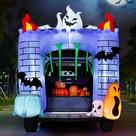 Castelo assombrado inflável de Halloween de 1,8 m com LEDs da Joiedomi