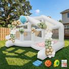 Castelo Inflável JOYMOR 400x300x240 cm Branco com Piscina de Bolinhas Castelo Inflável JOYMOR 400x300x240 cm Branco com Piscina de Bolinhas