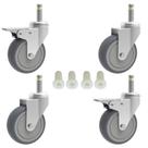 Caster RILIDRI, haste de 7/16 polegadas, borracha resistente TPR de 3 polegadas