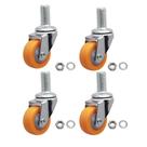 Caster Wheel MyYYitar 1 Swivel Steam Threaded TPR Mute Orange