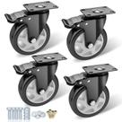 Caster Wheels ASRINIEY, conjunto de 4 pretos pesados de 5 polegadas Caster Wheels ASRINIEY, conjunto de 4 pretos pesados de 5 polegadas