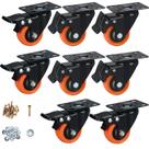 Caster Wheels ASRINIEY Heavy Duty de 2 polegadas, conjunto de 8 laranjas