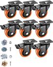 Caster Wheels ASRINIEY Heavy Duty de 3 polegadas, conjunto de 8 laranjas Caster Wheels ASRINIEY Heavy Duty de 3 polegadas, conjunto de 8 laranjas