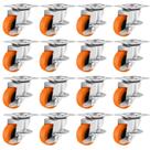 Caster Wheels BOSGEOT 6,35 cm, conjunto de 16 peças pesadas com freio