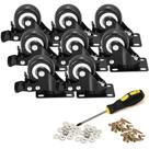 Caster Wheels BOSGEOT Heavy Duty com freio de 2 polegadas, conjunto de 8