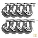 Caster Wheels BOSGEOT Heavy Duty com freio de 2 polegadas, conjunto de 8